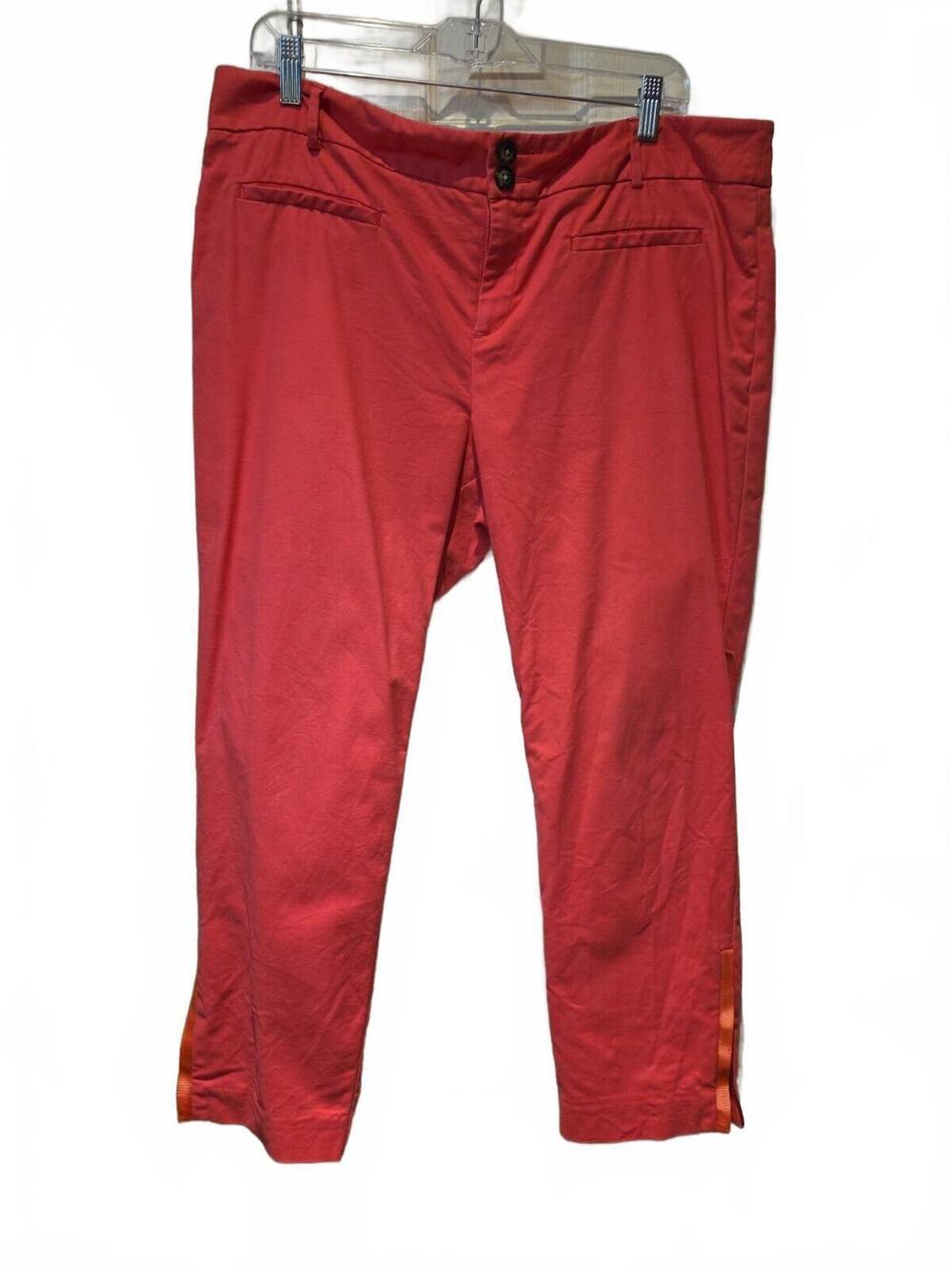 Anthropologie Cartonnier Charlie Pants Capris Salmon Pink Size 16